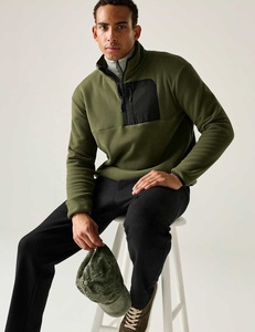 Veste polaire demi-zip pour homme, col montant, légère, respirante, en polyester et nylon, pull personnalisable avec logo pour l'automne et l'hiver - Product Image 2