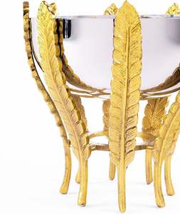 Elegante Soporte Metálico Decorativo, Tazón de Acero, Vajilla Funcional para Servir Frutas, Bocadillos y Alimentos, Diseño Elegante para Fiestas, Acabado Pulido - Product Image 3