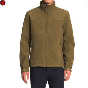 Veste softshell pour homme, col montant, fermeture éclair, coupe régulière, coupe-vent, imperméable, veste de sport décontractée sans capuche - Product Image 1
