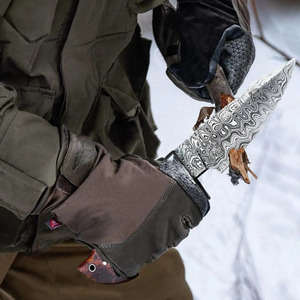 Hunting Knife 150 Layer Damascus Steel Straight Half Tang Rosewood Handle 10-inch Industrial Grade <b>Multi</b>-Functional <b>Camping</b> - Product Image 3