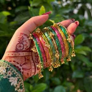 Trending Handmade Bridal Fashion Bangles Churiyan Sets Kashmiri Glass Bangles Traditional Festival Wear Jewelry for Women - Product Image 6