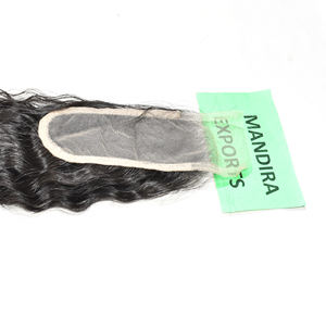 100% cutícula sin procesar alineada 2*6 HD cierre ondulado doble trama onda profunda templo indio extensiones de cabello humano - Product Image 6