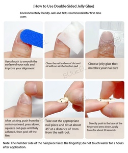 Uñas Postizas Acrílicas Hechas a Mano de Lujo, con Cobertura Total, Brillantes, con Pedrería y Perlas, 10 Piezas para Uso en Salón - Product Image 6