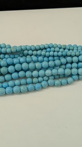 Perles lisses en turquoise naturelle Sleeping Beauty, pierre précieuse d'Arizona bleu ciel (5 - 8 mm, 20 pouces) pour la fabrication de bijoux - Product Image 6