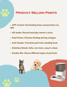 Mangeoire automatique à deux bols pour animaux de compagnie avec contrôle précis APP Intégration audio HD en acier inoxydable 304 Matériau plastique - Product Image 4