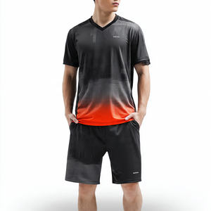 ชุดเสื้อยืดกีฬาลำลอง กางเกงขาสั้นแบดมินตัน ผ้าโพลีเอสเตอร์ 100% เสื้อเทนนิส ชุดยูนิฟอร์มเทเบิลเทนนิสแบบกำหนดเองได้ - Product Image 1