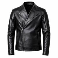 Zacht aanvoelende leren jas heren premium casual buitenkleding comfortabele constructie elegante leren jas fabrikant