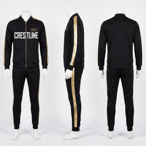 Conjunto Deportivo Crestline para Hombre, Color Blanco, Manga Larga, Cierre Frontal con Cremallera, Logotipo Personalizado, Bolsillos Laterales, Ropa de Otoño - Product Image 3