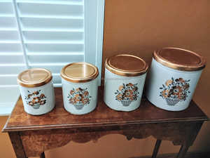 Juego de Recipientes Metálicos Azul Pastel con Tapa Decorativa, Elegante Organizador de Cocina para Té, Café, Azúcar y Almacenamiento en Despensa - Product Image 2