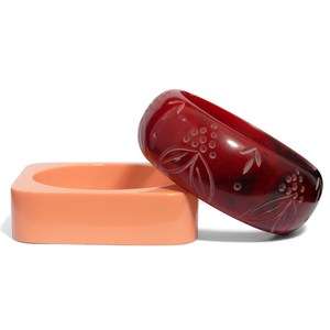 Premium Trendy Ceramic Acrylic Resin Bangle Sets <b>Red</b> Yellow Plant Pattern Handmade Unisex Fashionable Jewelry <b>Bracelets</b> Woman - Product Image 4