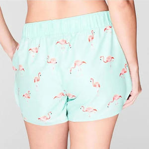 Shorts de bain taille haute pour femmes, séchage rapide, impression personnalisée par transfert thermique, 100 % coton, vente en gros - Product Image 3