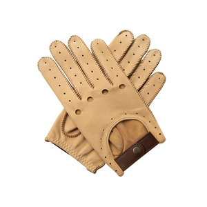 Gants de conduite en cuir perforé respirants unisexes pour la course automobile avec sangle de poignet réglable pour le sport et les activités de plein air à prix abordable - Product Image 4