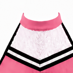 Haut court de cheerleading rose, blanc et noir sans manches pour femmes et filles – Idéal pour l'entraînement sportif et les uniformes d'équipe - Product Image 4