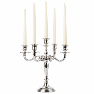 Wedding Centerpiece Metal Candelabra Wholesale 5 Arm <b>Silver</b> Candle Holder Elegant Aluminum Table <b>Candlestick</b> For Event Decor - Product Image 3