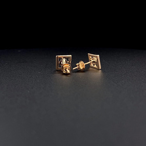 Pendientes de Diamantes Cuadrados Cultivados en Laboratorio en Oro Rosa - Product Image 4