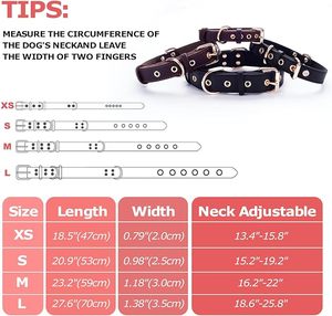 Collier pour chien en cuir véritable extra large, longueur personnalisée, rivets cloutés, rembourré, robuste, pour chiens de taille moyenne ou grande. - Product Image 6