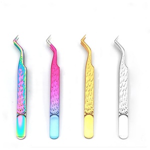 Pinzas antiestáticas de acero inoxidable para pestañas, aplicador de cejas alto, colores vibrantes, mejora la rutina de belleza - Product Image 1