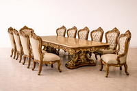 Ensemble de meubles de salle à manger rectangulaire pliable en teck de luxe style palais majestueux, 10 places, durable, table à manger sur mesure