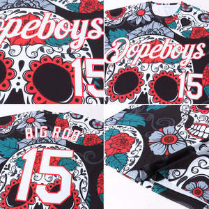 <b>Y2K</b> Street Style Custom Floral-Skull Baseball Jersey Manufacturer Personalized Team Uniform OEM ODM Private Label Men's <b>Shirts</b> - Product Image 3