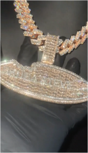 เครื่องประดับฮิปฮอป CONCEPTION สำหรับผู้ชาย จี้ห้อยคอแบบกำหนดเองได้ ตัวอักษร ตัวเลข ชื่อ หรือโลโก้  ทำจากเงินแท้ 925 ประดับด้วยเพชร VVS Moissanite GRA ชุบทอง - Product Image 3