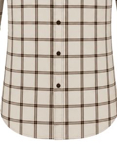 Camisa de Franela a Cuadros Beige Marrón para Hombre, Casual y Formal, de Manga Larga, con Botones, de Algodón, para Oficina, Personalizable - Product Image 6