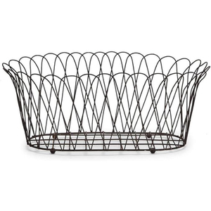 Panier de rangement ovale en fil métallique de grande qualité, style vintage, pour la décoration de la maison et du jardin, excellent prix - Product Image 1