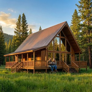 Villa Prefabricada <span class=keywords><strong>de</strong></span> Lujo Personalizable, Cabaña <span class=keywords><strong>de</strong></span> Madera con Estructura <span class=keywords><strong>de</strong></span> Acero Transpirable, Vivienda Vacacional Moderna para Resort, Uso Exterior en Centros Comerciales, Forma Rectangular - Product Image 1