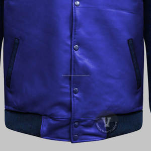 Chaqueta Varsity de alta calidad para hombre y mujer, cuerpo de lana con bordado de chenilla, Mangas de cuero, chaquetas Varsity de Letterman de béisbol personalizadas - Product Image 5