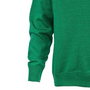 Pull en molleton tricoté vert, col rond rose, coupe classique, unisexe, décontracté, coupe-vent, hiver, logo personnalisé, sororités, style universitaire - Product Image 2
