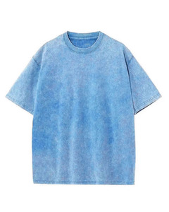 เสื้อยืดโอเวอร์ไซส์สไตล์วินเทจ ย้อมสีแบบ Stonewash ทำสีซีด 100% ผ้าฝ้าย ล้างสีแบบ Acid Wash ไซส์พลัส แต่งลายขาดๆ แบบผู้ชาย ลายเรียบ ผ้าไมโครไฟเบอร์ - Product Image 1
