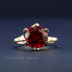 Anillo de Diamantes de Lujo de 14K con Diamantes Cultivados en Laboratorio para Mujer, Anillo de Compromiso y Boda Clásico con Diamantes Sintéticos Brillantes, Joyería Elegante - Product Image 1
