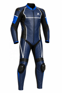 Combinaison de moto en cuir une pièce pour équipe d'entreprise |   Bleu marine |   Fabricant OEM ODM |   Qualité de conception haut de gamme |   Vêtements de course - Product Image 1