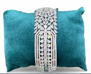 Beautiful Best Quality Silver Finish AD <b>Bracelet</b> for Modern Wear Functions Collection Openable <b>Bracelet</b> for Women <b>and</b> Girls - Product Image 2