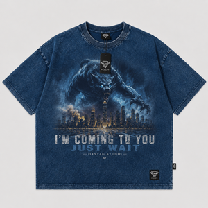 Camiseta Gráfica Oversize de Algodón Pesado con Lavado Ácido Estilo Urbano Streetwear Unisex con Hombros Caídos Fabricación Personalizada - Product Image 4