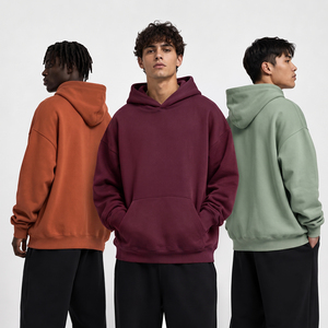 High Quality Unisex Hoodies Plus Size Men's <b>Pullover</b> Drop Shoulder Hoodie Puff Print Custom Printing Plain Blank <b>Jumper</b> Hoodies - Product Image 1