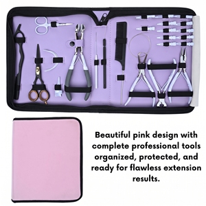 Juego de herramientas avanzadas para extensiones de cabello: removedor de microperlas, alicates de crimpado, alicates para extensiones de cinta, cortador de queratina, aguja de gancho de bucle - Product Image 6