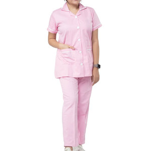 New Design Hot Selling Multi Pockets Longline Nursing Wear Suit Fashion Wear Custom Plain Short Sleeve Women's <b>Scrub</b> Suits - Product Image 1