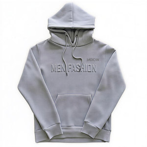 Design Your Own Logo High Quality <b>Fleece</b> Winter <b>Men</b> Embossed Hoodies Bulk Quantity Breathable Soft Interior Streetwear - Product Image 1