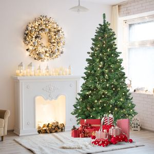 Sapin de Noël pré-éclairé de 2,1 m avec 400 lumières LED RGB contrôlées par application, 1063 pointes de branches en PVC, montage facile, alimenté par piles - Product Image 6