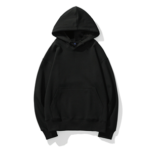 เสื้อฮู้ดผู้ชายสีดำ ผ้าฝ้าย 100% เฟรนช์เทอร์รี่ แขนยาว ทรงปกติ ผ้าถัก ใส่ได้ในฤดูใบไม้ผลิ ผ้าไม่ยับ - Product Image 1