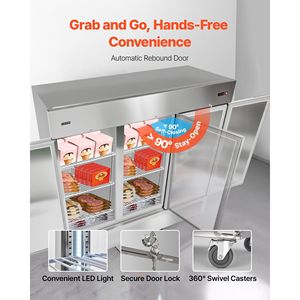 Congelatore Verticale Commerciale per Cucina, Larghezza 82 cm, Tre Porte, 1900 Litri, Sbrinamento Automatico, 12 Ripiani Regolabili - Product Image 5