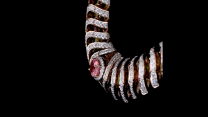 Collier de créateur en argent plaqué or rose avec diamants et pierres roses |   Bijoux de luxe pour fiançailles et mariage - Product Image 5