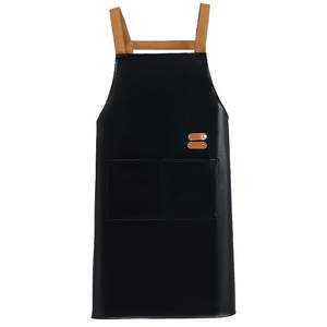 Delantal de Cocina Unisex de Cuero Resistente, Tejido, Impermeable, Personalizable, sin Mangas, Modelo Largo para Limpieza - Product Image 5