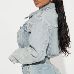 Nouvel Arrivage Ensemble Jean Femme : Veste et Pantalon Décontracté Délavé Coupe Slim, Conception Personnalisée OEM, Vente en Gros pour Streetwear - Product Image 6