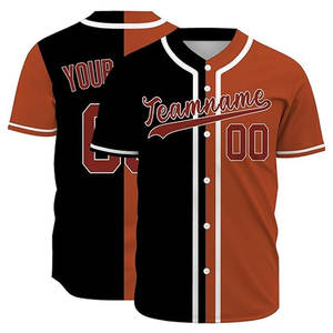 Maillot de baseball personnalisé avec nom et numéro, accents bleus, haut décontracté à col en V avec boutons - Product Image 6