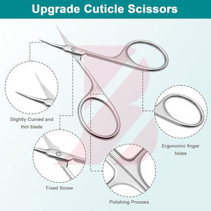 Tijeras para Cutículas de Acero Inoxidable Multiusos de Alta Calidad, Hechas a Medida, con Punta Extra Fina, para el Cuidado de la Belleza Femenina - Product Image 2
