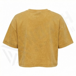 Camisetas Cortas Vintage con Lavado Ácido para Mujer, a la Moda, para Deportes, Yoga, Entrenamiento, Camisetas Oversize con Diseño de Agujeros Bordados, Ropa de Gimnasio - Product Image 2