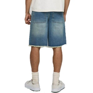 Men's Eco-Friendly Waterproof Quick Dry Mid Waist Light Wash Denim Shorts Straight Leg Casual Summer Cotton Jeans Style - Product Image 5
