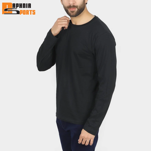 Plain Blank Design Full Sleeve Men's T-Shirt Wholesale High Quality Neck <b>Long</b> Sleeve T-shirt 100% Cotton Worsted Eco-Friendly - Product Image 3