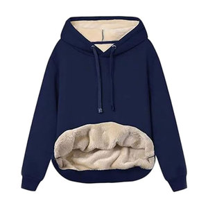 Factory Direct Women Oversized Fleece Hoodie Loose Casual <b>Plain</b> <b>Sweatshirt</b> Wholesale Custom Logo Loose Fit Women Drop Shoulder - Product Image 2